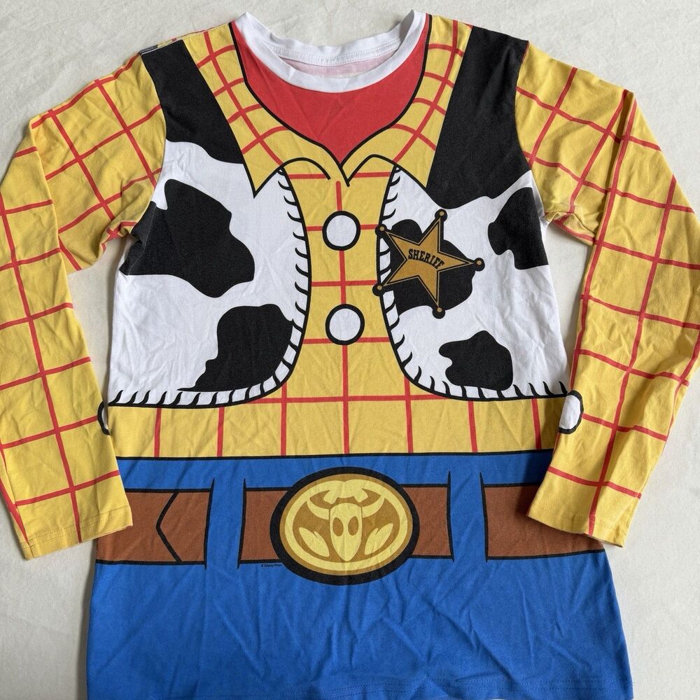 Disney Pixar Toy Story Woody Costume Shirt Mens LARGE Long Sleeve Halloween